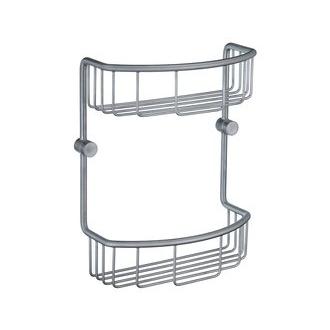 Smedbo NS377 7 5/16 in. Wall Mounted Double Level Shower Basket in Brushed Chrome from the Studio Collection